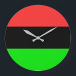 Reloj Redondo Grande Bandera de la diáspora afroamericana<br><div class="desc">Bandera afroamericana</div>