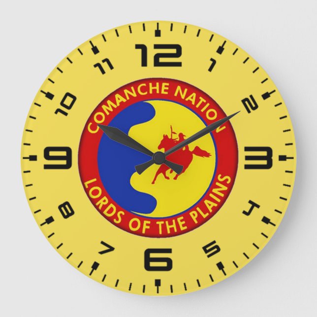 Reloj Redondo Grande Bandera de la Nación Comanche (Anverso)