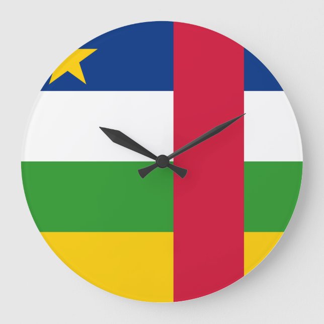 Reloj Redondo Grande Bandera de la República Centroafricana (Anverso)