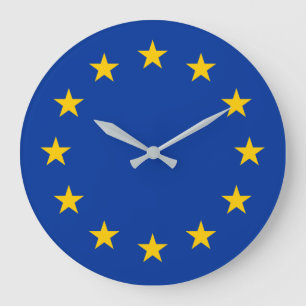 Reloj Redondo Grande Bandera de la Unión Europea