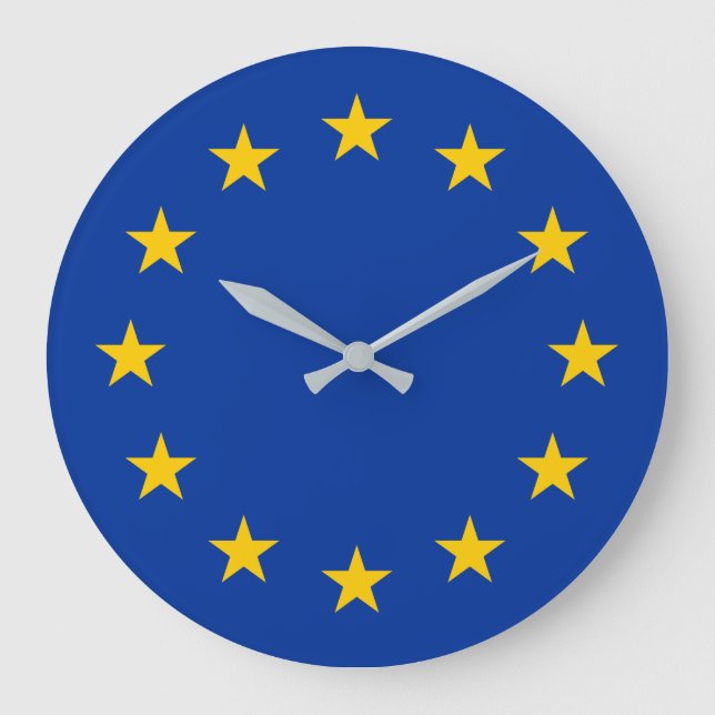 Reloj Redondo Grande Bandera de la Unión Europea (Anverso)