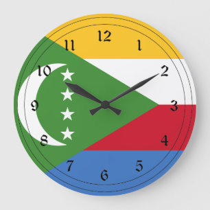 Reloj Redondo Grande Bandera de las Comoras