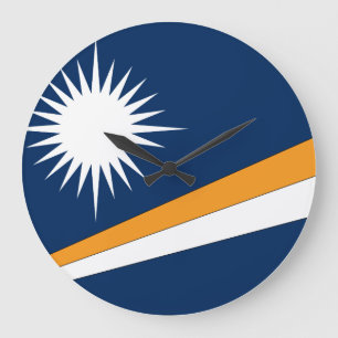 Reloj Redondo Grande Bandera de las Islas Marshall