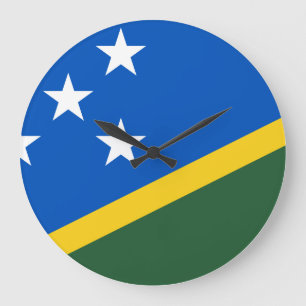 Reloj Redondo Grande Bandera de las Islas Salomón