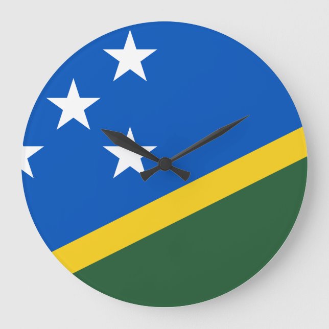 Reloj Redondo Grande Bandera de las Islas Salomón (Anverso)