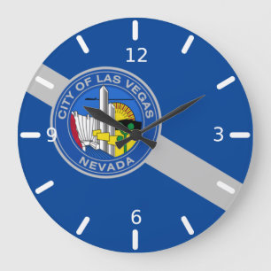 Reloj Redondo Grande Bandera de Las Vegas (Nevada) reloj grande