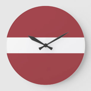 Reloj Redondo Grande Bandera de Letonia (letón)