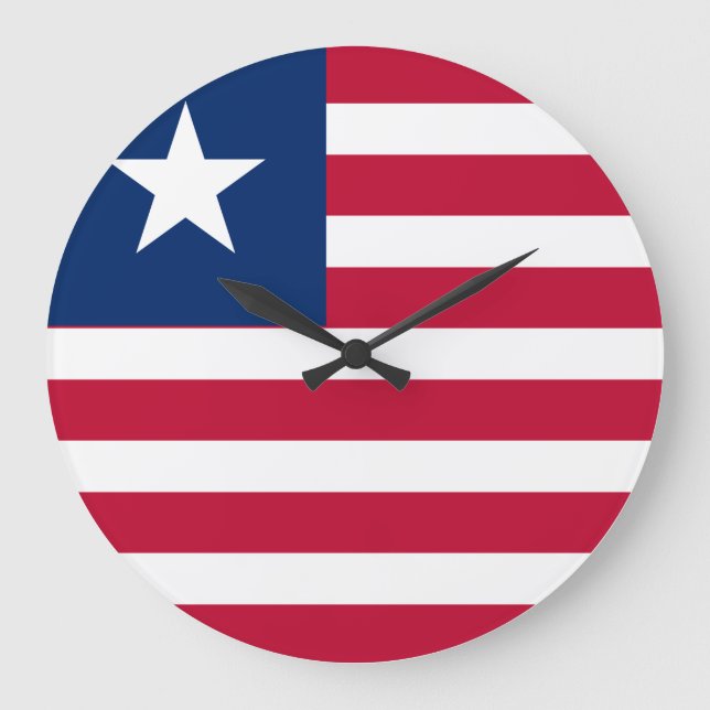 Reloj Redondo Grande Bandera de Liberia (Anverso)