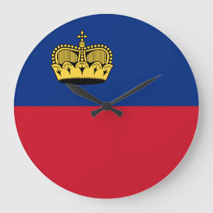 Reloj Redondo Grande Bandera de Liechtenstein