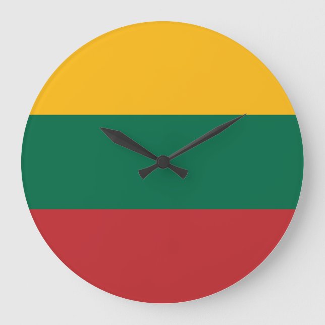 Reloj Redondo Grande Bandera de Lituania (lituana) (Anverso)