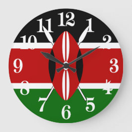 Reloj Redondo Grande Bandera de los masái de Kenia Bendera ya Kenya