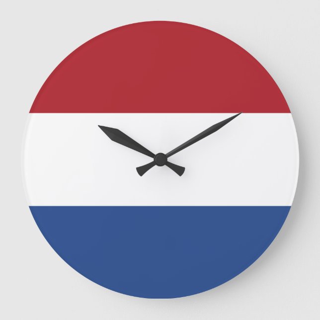 Reloj Redondo Grande Bandera de los Países Bajos (Anverso)