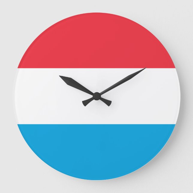 Reloj Redondo Grande Bandera de Luxemburgo (Anverso)