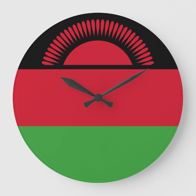 Reloj Redondo Grande Bandera de Malawi (Anverso)