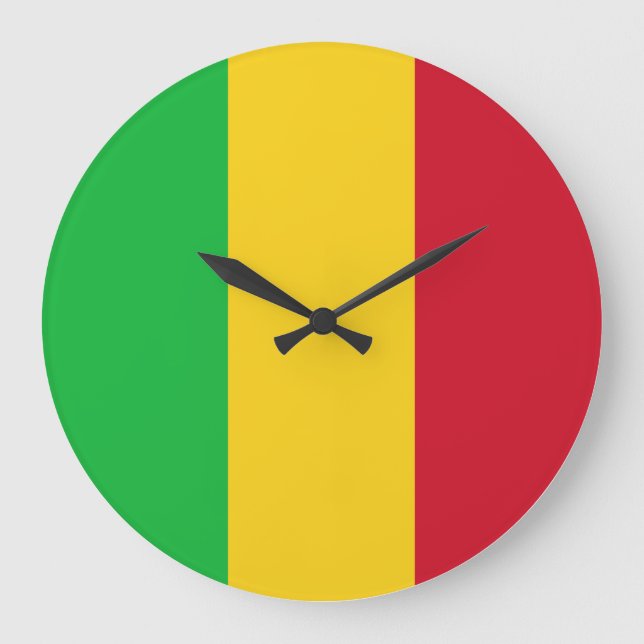 Reloj Redondo Grande Bandera de Mali (Anverso)