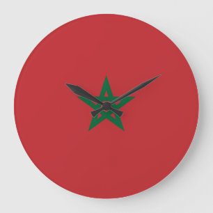 Reloj Redondo Grande Bandera de Marruecos