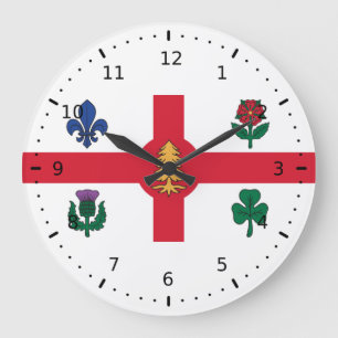 Reloj Redondo Grande Bandera de Montreal, Quebec