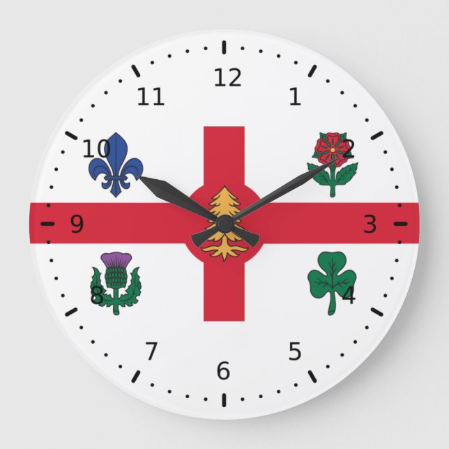Reloj Redondo Grande Bandera de Montreal, Quebec (Anverso)