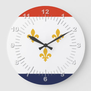 Reloj Redondo Grande bandera de Nueva Orleans (Luisiana) reloj grande