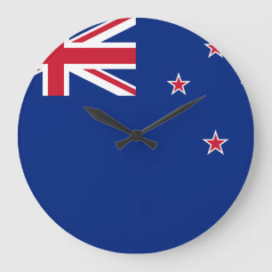 Reloj Redondo Grande Bandera de Nueva Zelanda