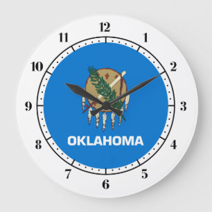 Reloj Redondo Grande Bandera de Oklahoma, bandera del estado americano