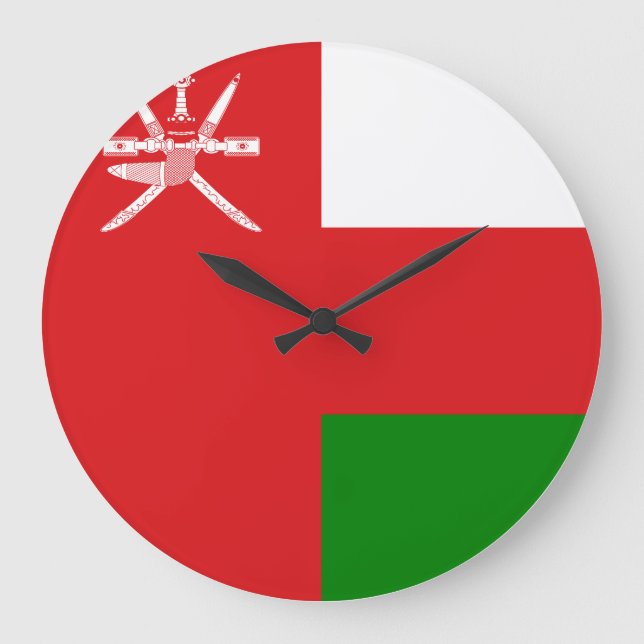Reloj Redondo Grande Bandera de Omán (Anverso)