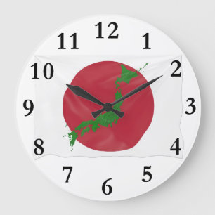 Reloj Redondo Grande Bandera de país japonesa