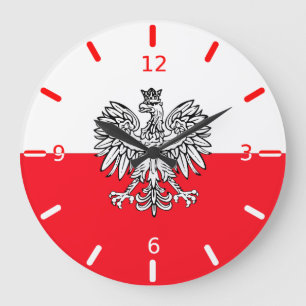 Reloj Redondo Grande Bandera de Polonia