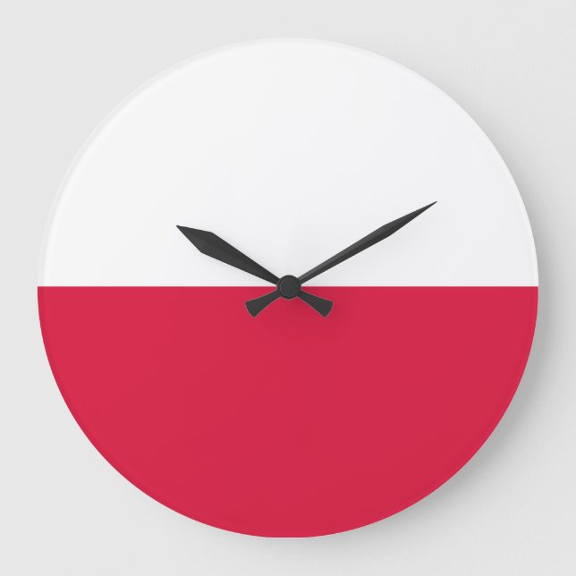 Reloj Redondo Grande Bandera de Polonia (Anverso)