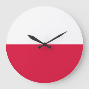 Reloj Redondo Grande Bandera de Polonia (Polaco)