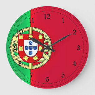 Reloj Redondo Grande bandera de portugal