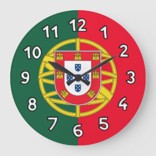 Reloj Redondo Grande Bandera de Portugal