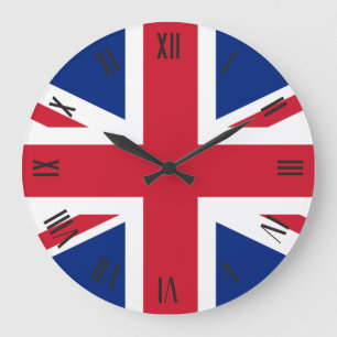 Reloj Redondo Grande Bandera de Reino Unido