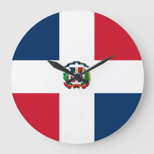 Reloj Redondo Grande Bandera de República Dominicana