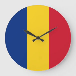 Reloj Redondo Grande Bandera de Rumania (rumana)