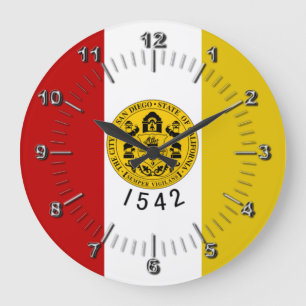 Reloj Redondo Grande bandera de San Diego reloj grande