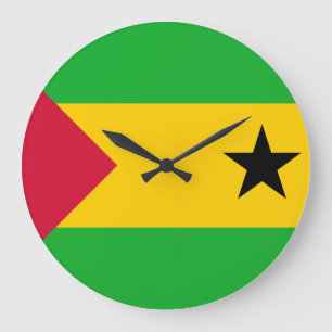 Reloj Redondo Grande Bandera de Santo Tomé y Príncipe
