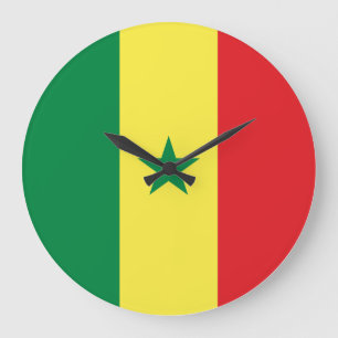 Reloj Redondo Grande Bandera de Senegal (senegalés)