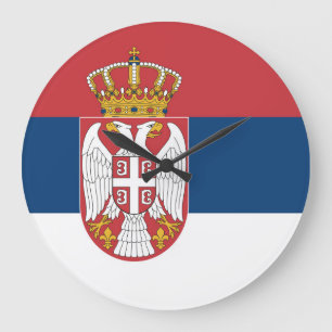 Reloj Redondo Grande Bandera de Serbia