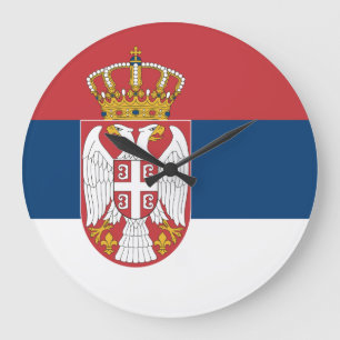 Reloj Redondo Grande Bandera de Serbia (serbia)