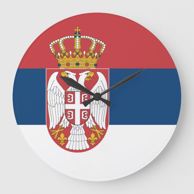 Reloj Redondo Grande Bandera de Serbia (serbia) (Anverso)