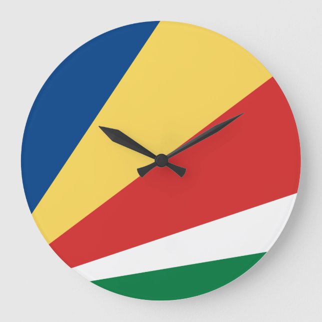 Reloj Redondo Grande Bandera de Seychelles (Anverso)