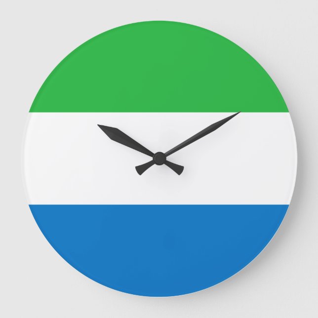 Reloj Redondo Grande Bandera de Sierra Leona (Anverso)
