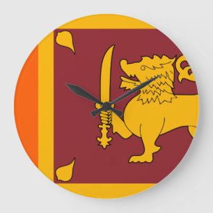 Reloj Redondo Grande Bandera de Sri Lanka