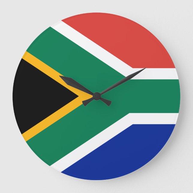 Reloj Redondo Grande Bandera de Sudáfrica (Anverso)