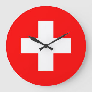 Reloj Redondo Grande Bandera de Suiza
