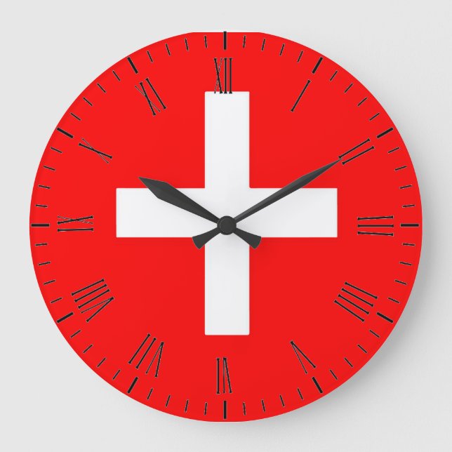 Reloj Redondo Grande Bandera de Suiza (Anverso)