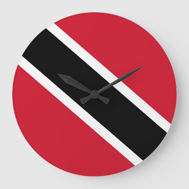 Reloj Redondo Grande Bandera de Trinidad y Tobago (Anverso)