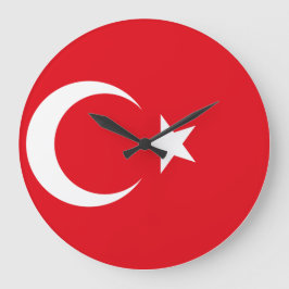 Reloj Redondo Grande Bandera de Turquía