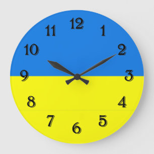 Reloj Redondo Grande Bandera de Ucrania